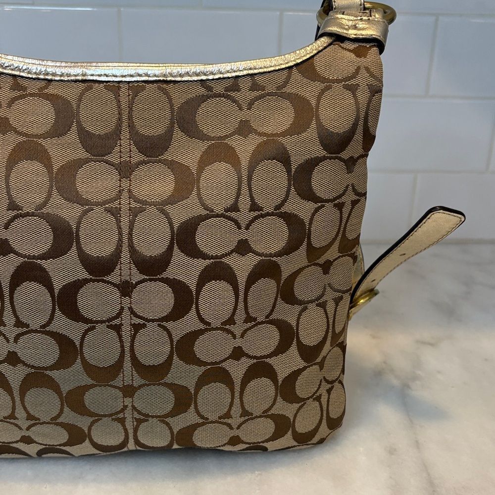 Coach Crossbody Purse Handbag Penelope Jacquard Signature Logo Hippie Bag - Picture 6 of 15
